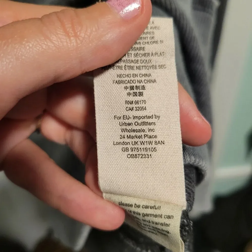 Free People We the Free Willow Washed Gray Thermal Top Size Medium